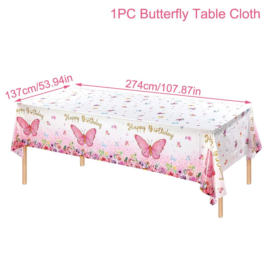 Butterfly Disposable Tablecloth Butterfly Hawaii Mermaid Birthday Party Decor Kids Wedding Party Supplies Baby Shower