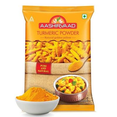 Aashirvaad kurkuma por, 200 g, természetes arany kurkuma por hozzáadott ízek és színek nélkül