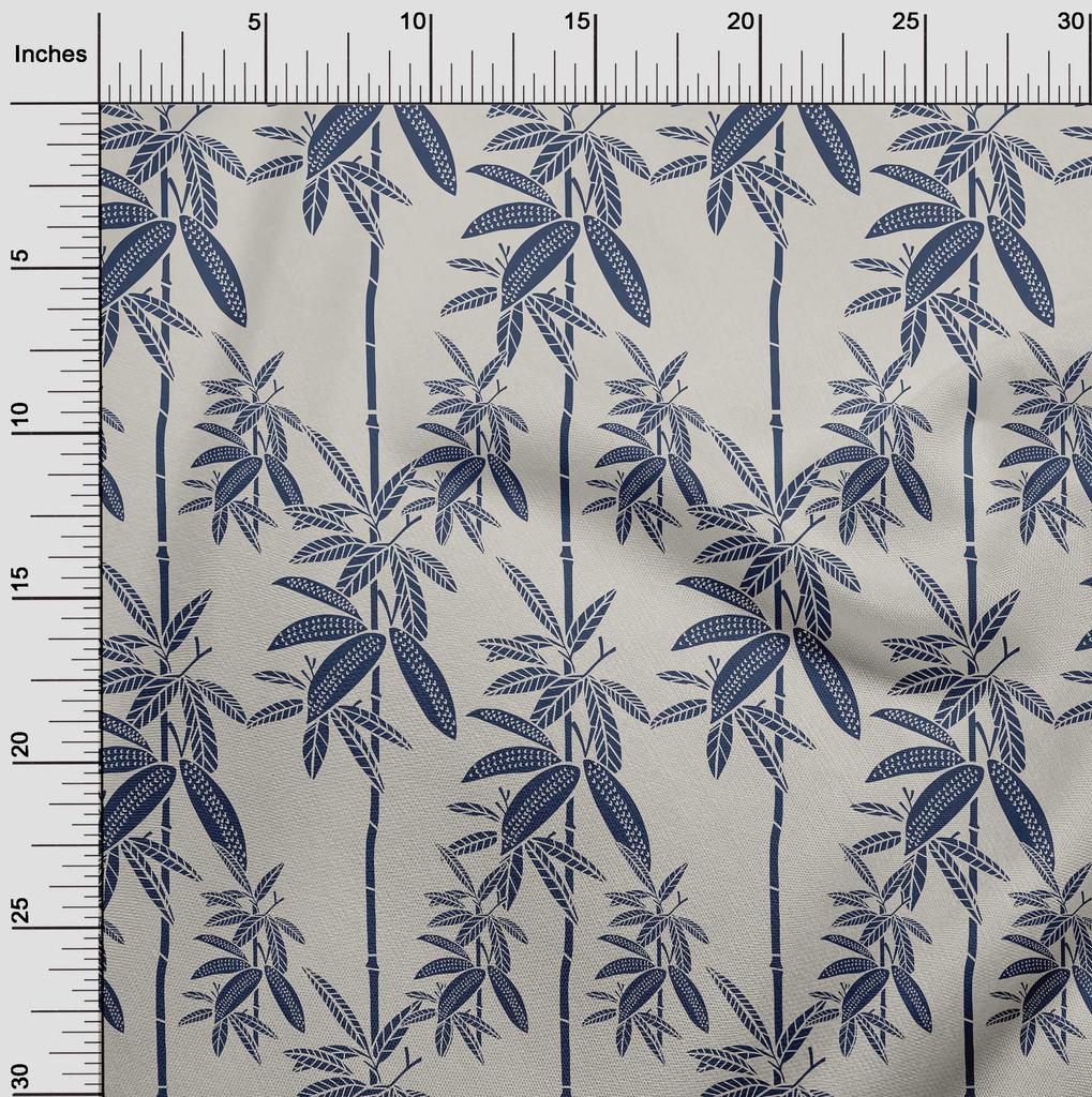 oneOone Cotton Cambric Dusty Gray Fabric Tropical Palm Tree Dress Material Fabric Print Fabric By The Yard 42 Inch