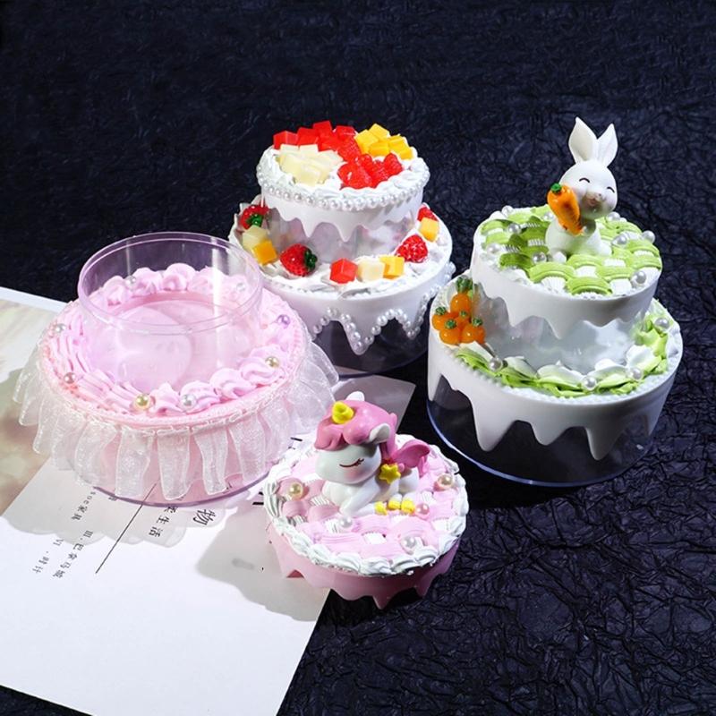 Cute Sundry Organizer Plastic Boxes Sweet Cream Cake Storage Box Plastic DIY Crafts Box Perfect for DIY Enthusiasts