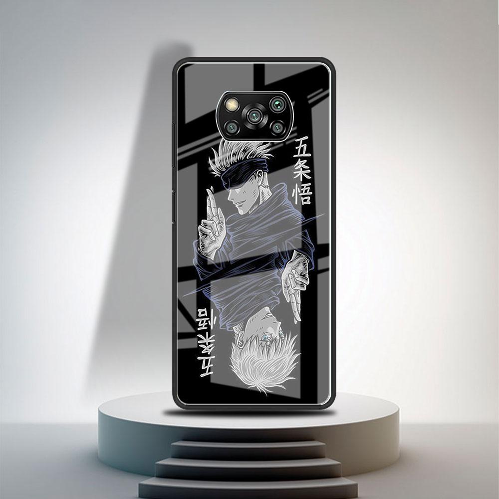 Husă de Sticlă Pentru Xiaomi Poco X3 NFC 11 Lite 11T F3 M3 Pentru Redmi Note 11 10 9 8 Pro 10S 9S Husă Telefon Jujutsu Kaisen Gojo Satoru