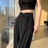 New pants women's Chinese drape high-waisted casual pants disc-buckled suit pants spring and summer small tube pants