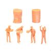 6x Mini 1/64 Resin Figures Doll Scenery Landscape Layout Collectible with Oil Tank