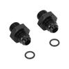 Pair ORB6 To AN6 Fuel Line Fitting O Ring Set Black Aluminum for Oil Cooler Intake Exhaust Manifold
