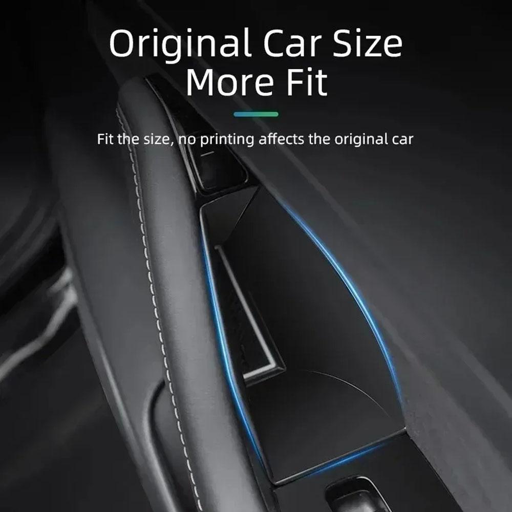 Side Door Handle Storage Box for Tesla Model Y Juniper 2025 2026 Door Slot Pockets Tray Organizer Interior Accessories