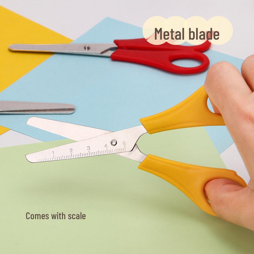 Child-Safe Round Tip Stainless Steel Scissors for DIY Crafts and Paper Cutting
