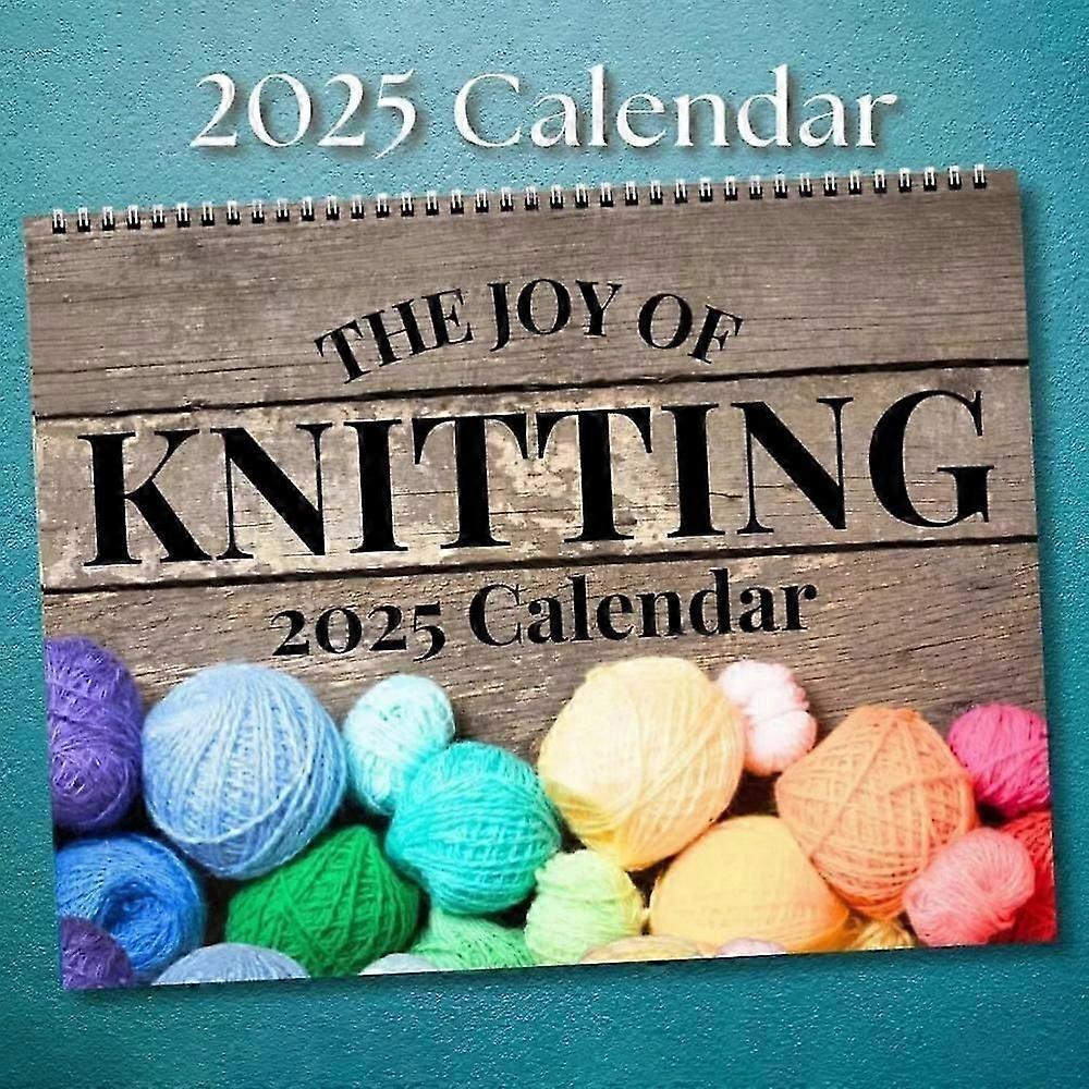 Knitting Calendar 2025, Yarn Monthly Calendar Planner with Inspirational Quotes