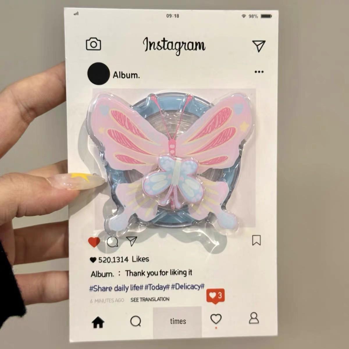 

Korean Dongdaemun Rotating Butterfly Strawberry N52 Magnetic Phone Holder