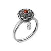 Buddhist Rotating Fidget Finger Rings for Women Spinner Adjustable Good Luck Buddhist Tibetan Prayer Anti Stress Anxiety Ring