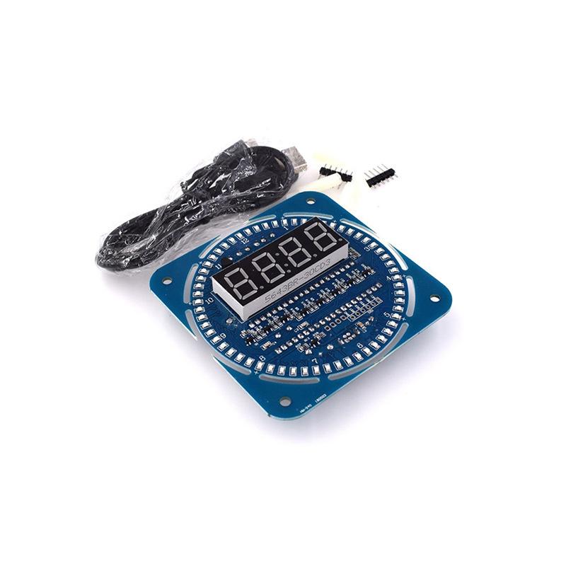 DS1302 Clock Electronic Watch Alarm Clock Rotating LED Display Creative Clock DIY Temperature Display Alarm DS1302 LED Display Clock