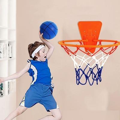 1 Takım Sessiz Basketbol Hızlı Ribaund Düşük Gürültü Yetişkin Çocuk Eğitim Topu Kapalı Açık için Sepet ile