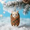 Útulná zabalená zvířátka Ozdoba 2D Akryl Skotská kráva Alpaka Závěsná ozdoba na sváteční domácí párty Stromová dekorace
