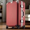 Quiet Spinner Wheels Aluminum Frame Luggage for Women Men - Durable Large Capacity Suitcase with Combination Lock