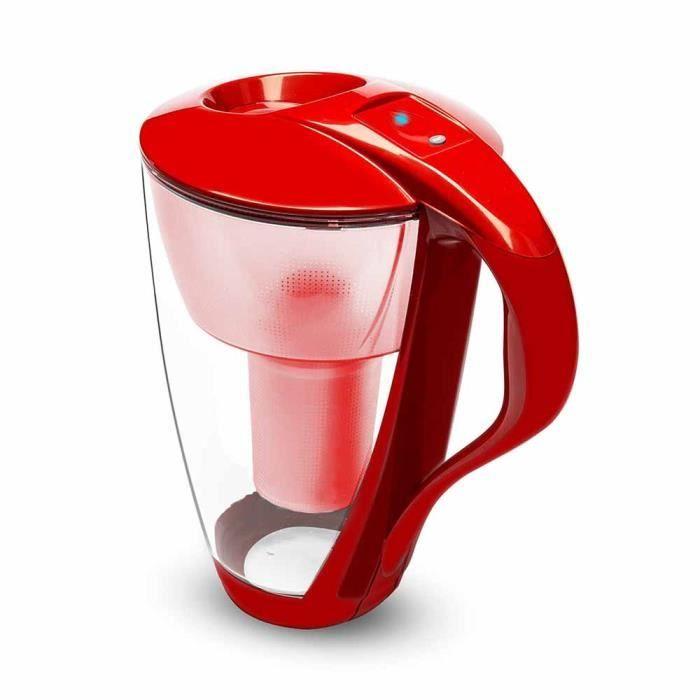 Skleněný vodní filtr PearlCo (rouge) se 3 klasickými filtračními vložkami (kompatibilní s Brita Classic)