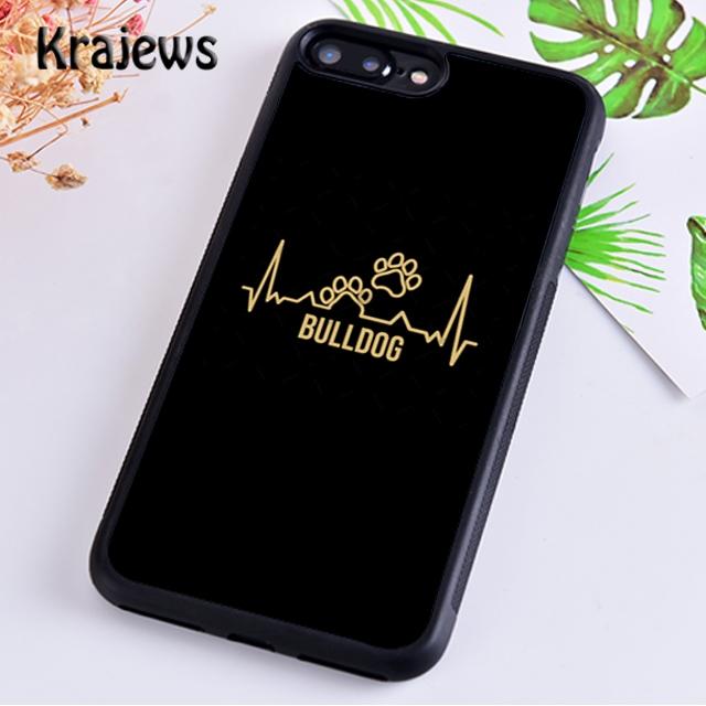 Krajews Englische Bulldogge Herzschlag TPU Handyhülle Abdeckung Für iPhone 17 Air 16 15 14 plus 11 12 13 pro max Hülle Fundas