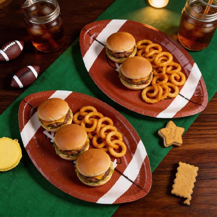Football Themed Paper Plates Suitable For Any Sports Event