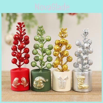 Christmas Fruit Potted Ornament With Classic Style For Indoor Desktop Scene Decoration