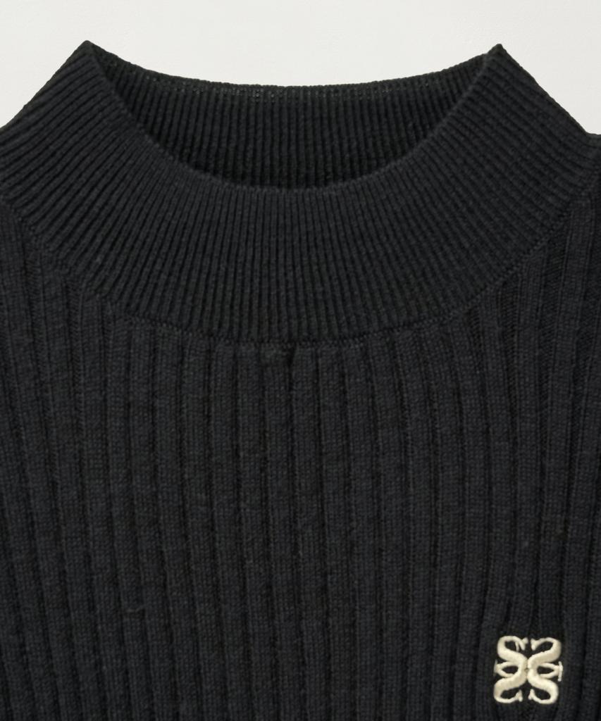 Seteo (W) Cuff Mock Neck Knit Black