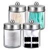 4 Teile/satz Klarglas Lagerung Jar Badezimmer Kommode Lagerung Container Eitelkeit Make-Up Arbeitsplatte Organizer