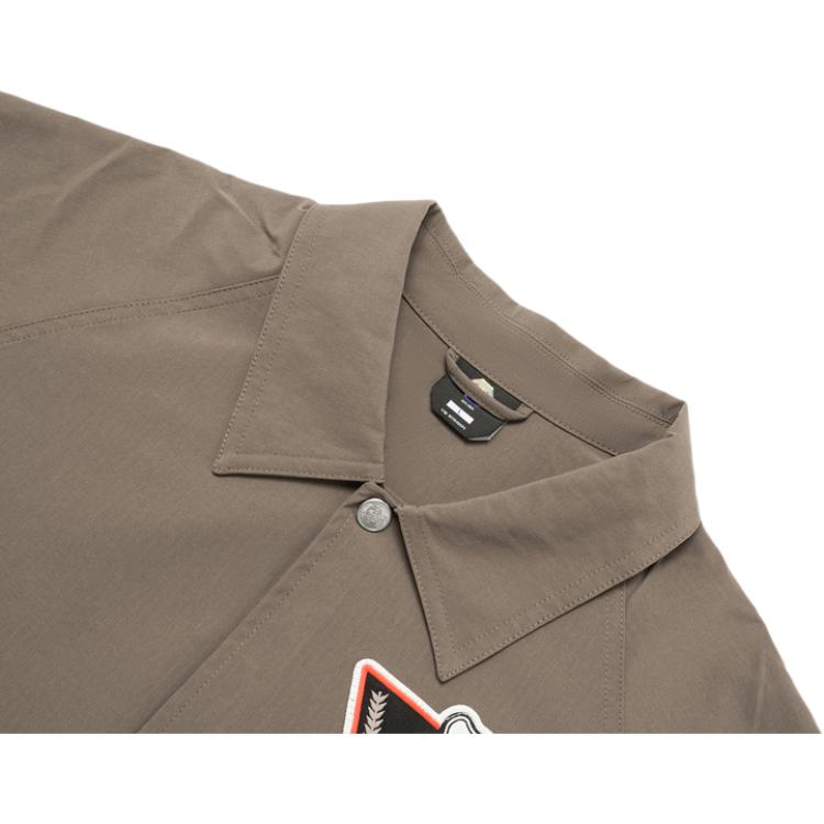 Li Ning Badfive Printed Embroidered Single-Breasted Jacket Men Jacket Mushroom-Brown AFDT737-1