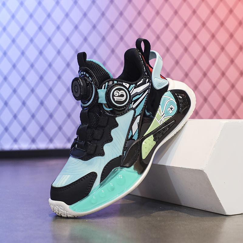 Wiosenne/Jesień/Zima Chłopięce trampki Koszykarskie trampki Lekkie Sportowe Modne Obrotowe Guziki Dziewczęce trampki