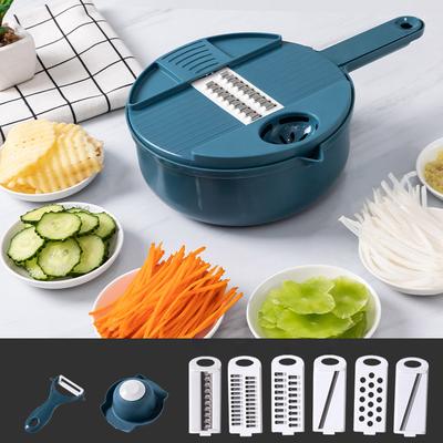 Cortador de vegetais Cenouras Batatas Cortar Ralar Manualmente Ralador multifuncional Utensílios de cozinha Ferramenta para vegetais 12 PCS Acessórios