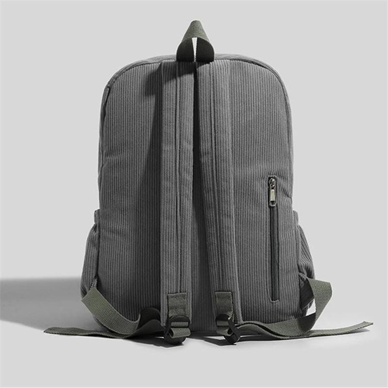Neutral Corduroy Backpack Large Capacity Backpacks Stylish Versatile Color Optis Casual Daypack for Daily Use School or Travel