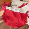 Plus Size Women Spring and Autumn New Year Red Sweet Lace Edge Cotton Extended Crotch Skin Breathable Hip Briefs