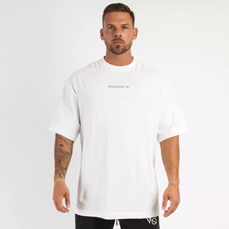 

New Muscle Captain Fitness Men s Running Sports Casual Exercise Short-sleeved Cotton Breathable Multi-color T-shirt S