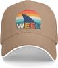 Shark Fin Week Retro Sunset Baseball Cap Polyester Adjustable Vintage Style Outdoor Hat