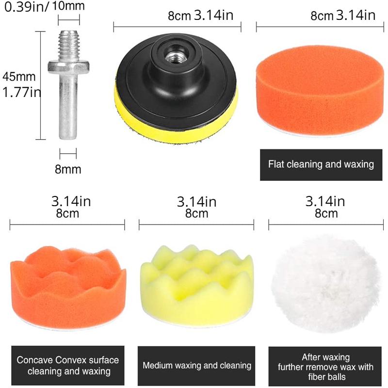 5/11/22/39 Pcs Car Polishing Sponge Pads Kit Foam Pad Buffer Kit Polishing Removes Scratches Polishing Pad  Car Polisher