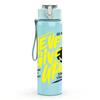 1PC Never Give Up Yellow Slogan Print 750ml Color Plastic Sports Water Bottle Leakproof Flip Straw Lid Suitable for Sports Office Home Use