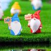 12Pcs Mini Holding Sign Gnome Figurine Tiny Faceless Dwarf Resin Statue Miniature Elf Ornament Fairy Garden Decoration