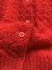 Limited Edition 100% Cashmere Red Round Neck Cardigan for Early Spring