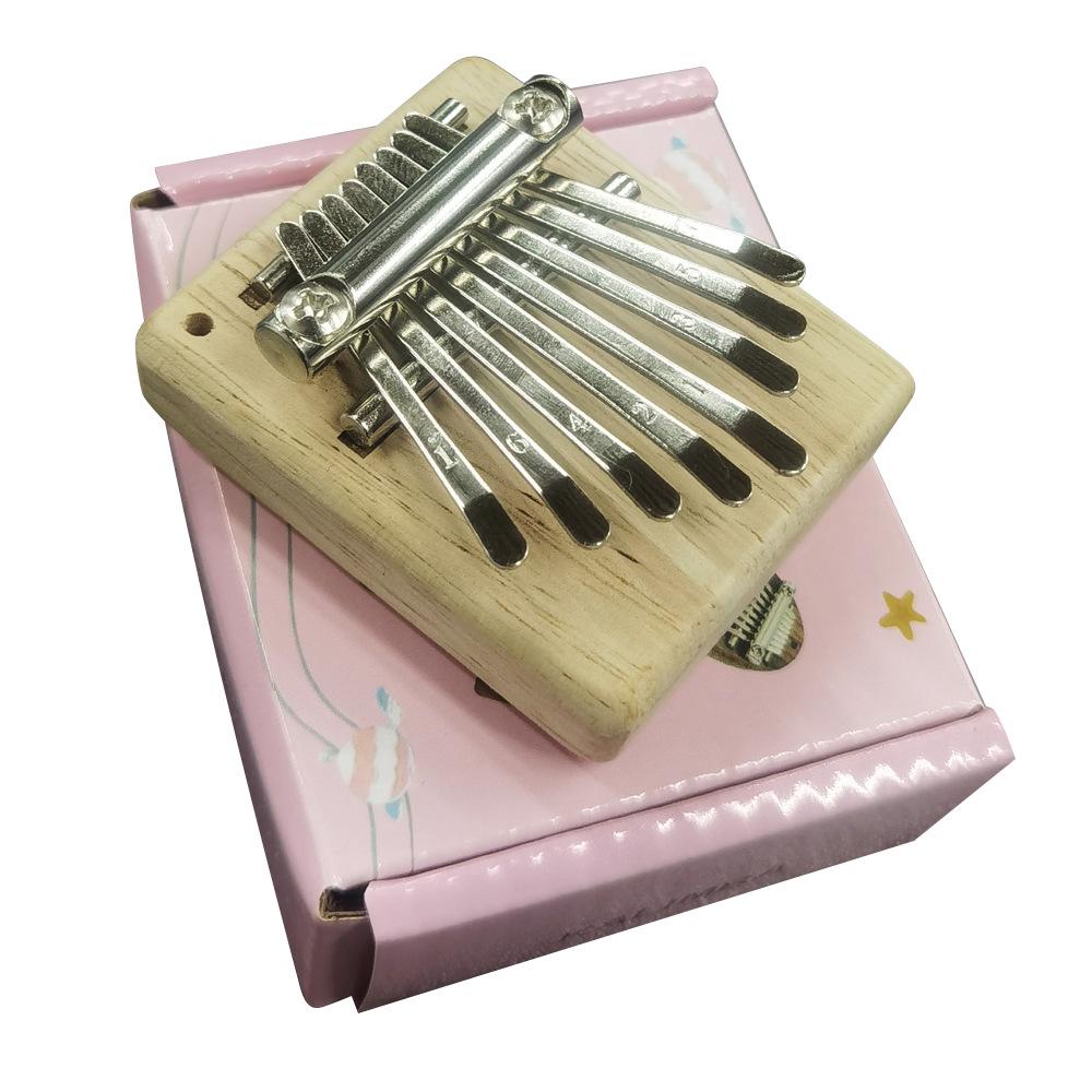 Compact Solid Wood 8-Note Kalimba Mini Pendant Thumb Piano