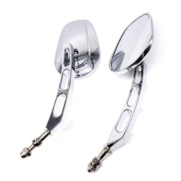 2 Silver Aluminum Rearview Mirrors for Harley D