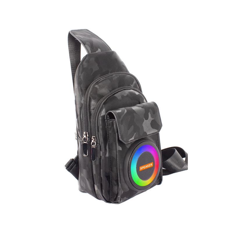 Multifunctional Backpack with Bluetooth Speaker, Power Bank, LED Lights, and Long Battery Life for Outdoor Adventures and Mountaineering.
