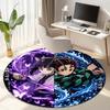 Classic Japanese-style Cartoon Demon Slayer Round Rug, Home Soft Decorative Anti-slip Yoga Mat and Chair Mat, Outdoor Floor Mat Carpet K10