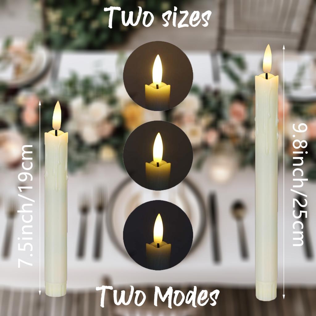 12-120Pcs Flameless Led Taper Candles Decorative Artificial Candles Wedding Flickering Fake Candle Home Halloween Candlesticks