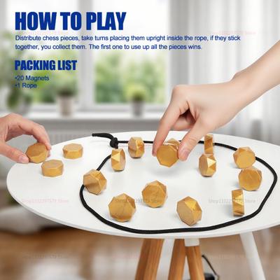 Nouveau Jeu de Société Magnétique Interactif pour Enfants et Adultes Amusant en Famille Éducatif Jeu de Société de Stratégie de Table Cadeau pour Enfants