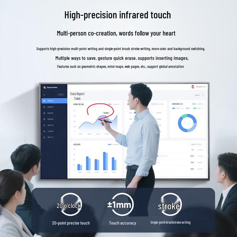 55-inch 4K Interactive Flat Panel Display with Mobile Cart (CN version)