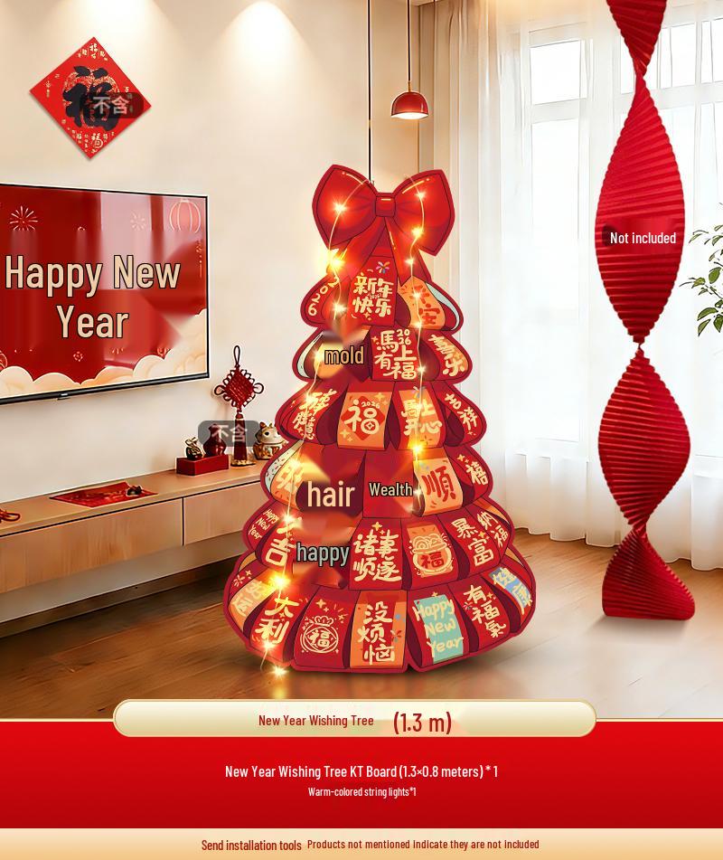 2026 Spring Festival & New Year’s Tree Decoration: Festive KT Board Money Tree for Stores and Malls