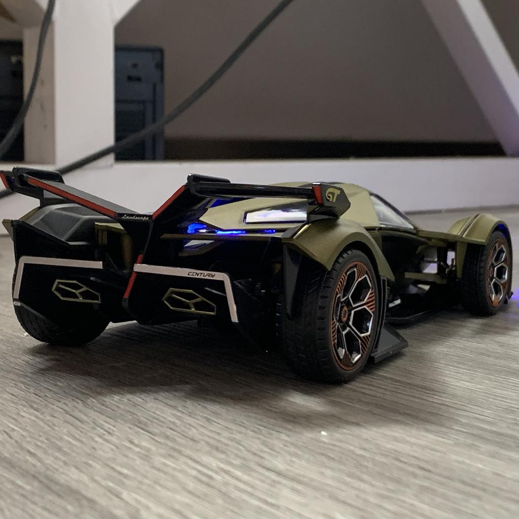 1/18 Lamborghini Vision Gran Turismo V12 GT Diecast Alloy Children's Toy Car Holiday Present High Simulation Collectibles Home Interior Gift