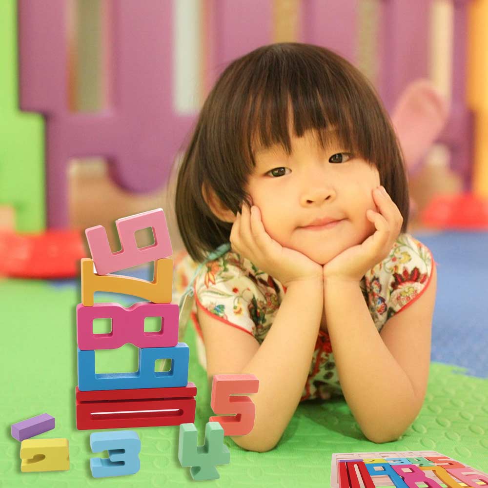 Educational 3D Digital Puzzle Wooden Stacking Blocks Digital Building Blocks  Kids Gift