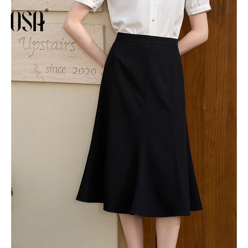 

OSA French Style White Women s Fishtail Skirt Black M