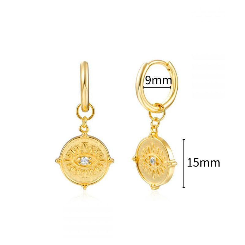 925 Silver Needle Vintage Geometric Pendant Earrings Round/Square/Shell Earrings for Women Fashion Jewelry Pendientes