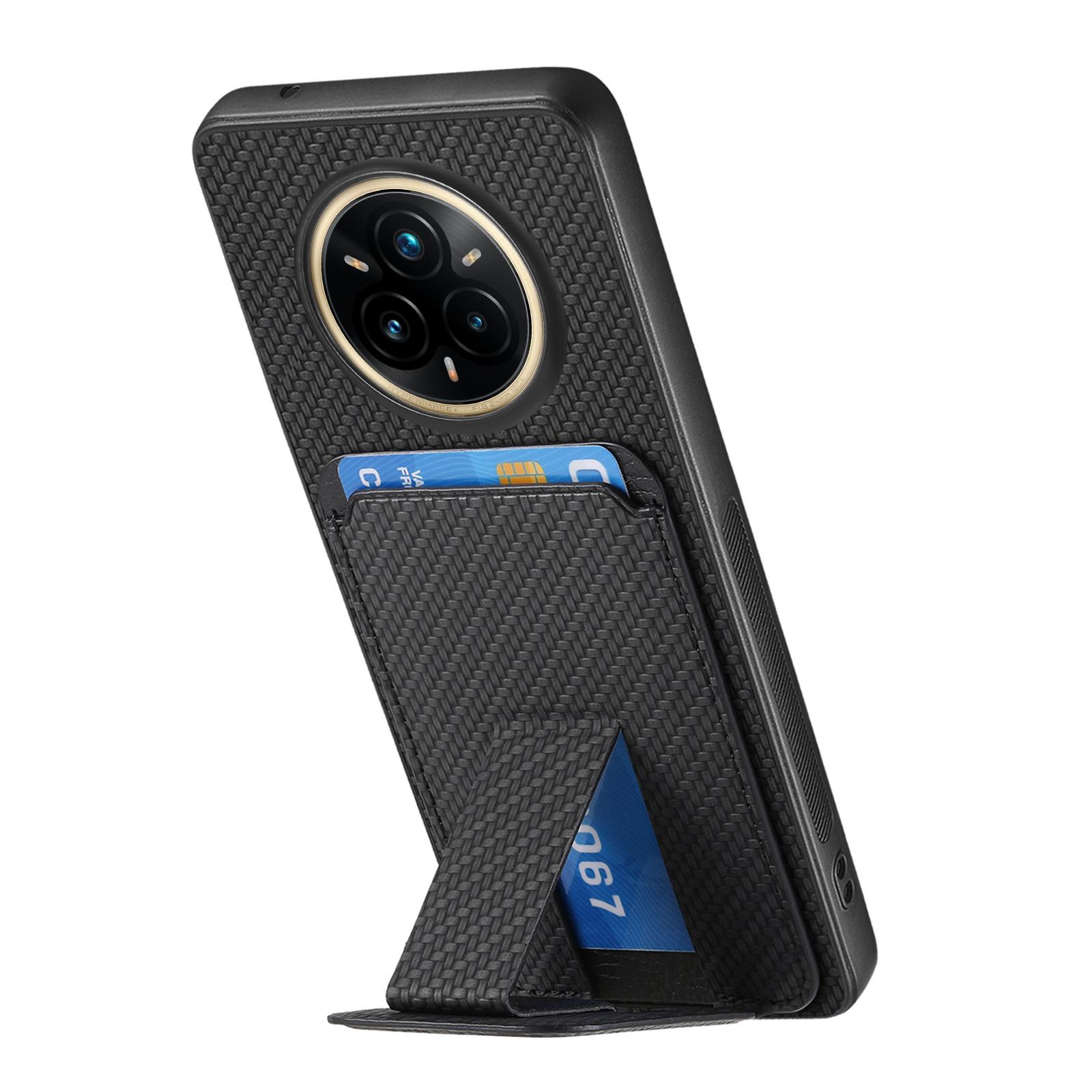 

Для Realme 14 Pro 5G Чохол Тримач для карток Шкіряне покриття з текстурою вуглецевого волокна Силіконовий чохол для телефону A