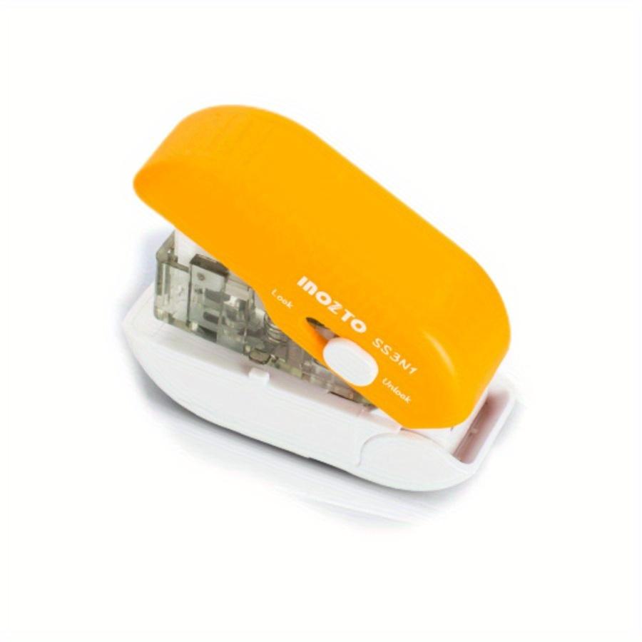 1PC 3-in-1 Creative Stapler Mini Portable Press Labor Saving Multi-function Needle-free Stapler Hole Punch Letter Opener