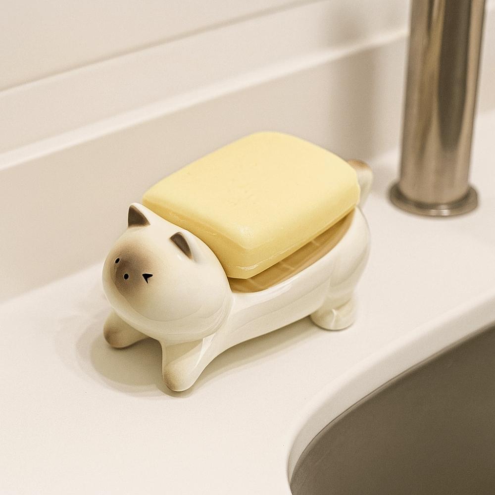 Cute Soap Holder Cartoon Soap Dish Bathroom Accessories Bathroom Storage Rack Bathroom