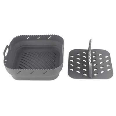 Non-Stick Silicone Baking Pan With Divider Air Fryer Pan Reusable Air Fryer Liner  Home Kichen